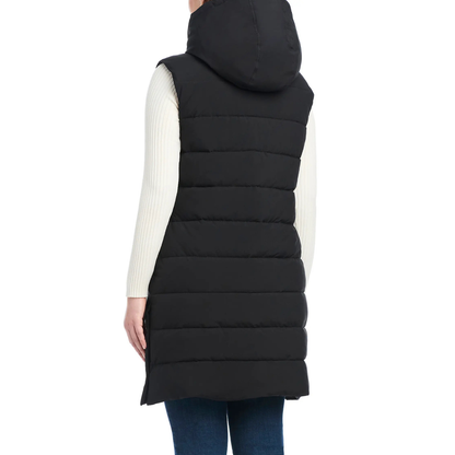 SANCTUARY - Veste Matelassée à Capuchon pour Femme-womens-Hooded-puffer-vest-Noir-Black-8114000