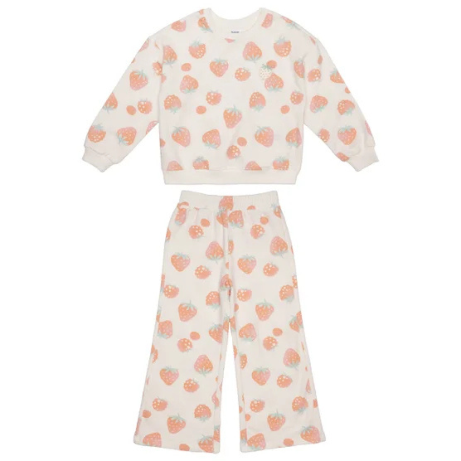 PEKKLE - Ensemble 2 Pièces pour Fille-Girls-2-piece-jogger-set-Blanc-crème-Fraise-white-cream-strawberry-1168899-1981678