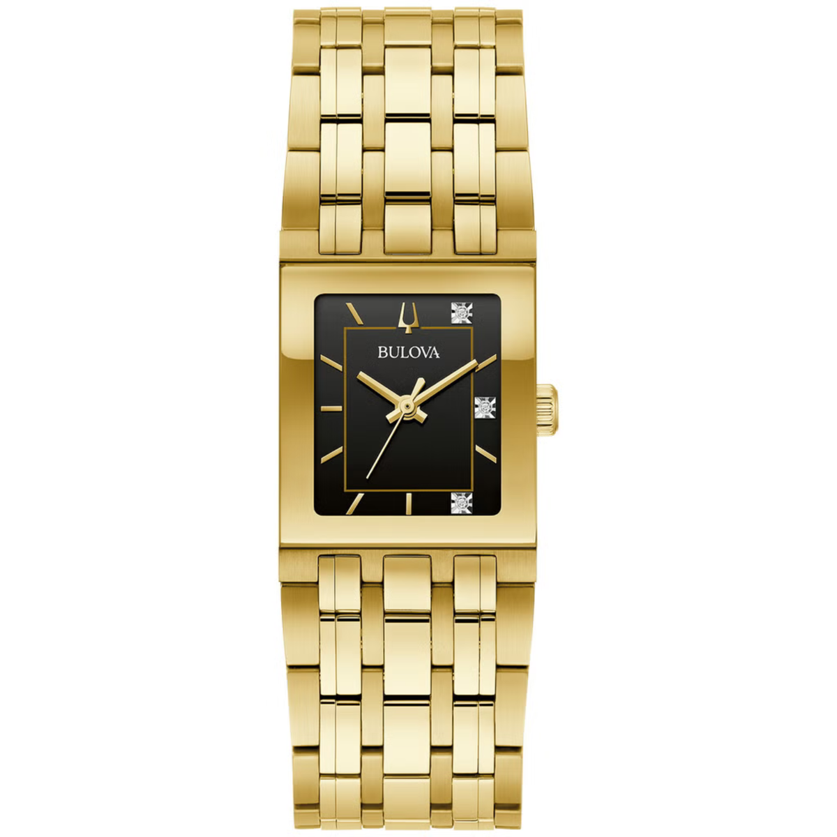 BULOVA QUADRA - Montre Cadran Noir pour Femme Modèle : 97P167 - Women's Watch with Black Dial – Model: 97P167