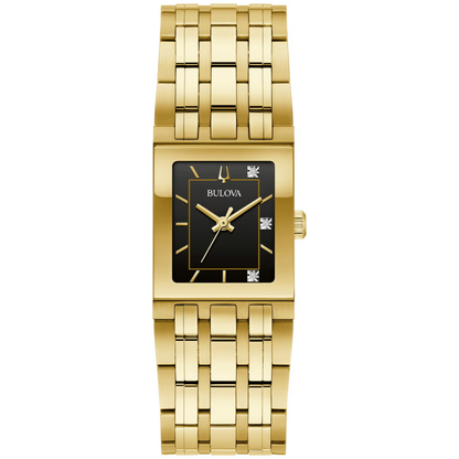 BULOVA QUADRA - Montre Cadran Noir pour Femme Modèle : 97P167 - Women's Watch with Black Dial – Model: 97P167