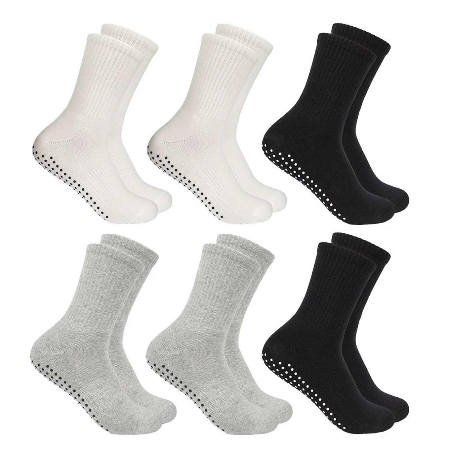 BALA - Paquet de 6 Chaussettes Antidérapantes Studio-6-Pack-Studio-Grip-Sock-Blanc-Gris-Noir-White-Grey-Black-1993572-2023205