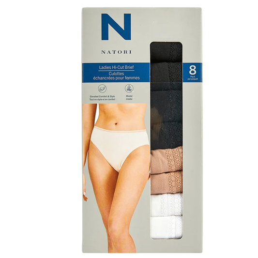 NATORI - Paquet de 8 Culottes Échancrées pour Femme-Womens-8-Pack-Hi-Cut-Brief-Multi-1809904