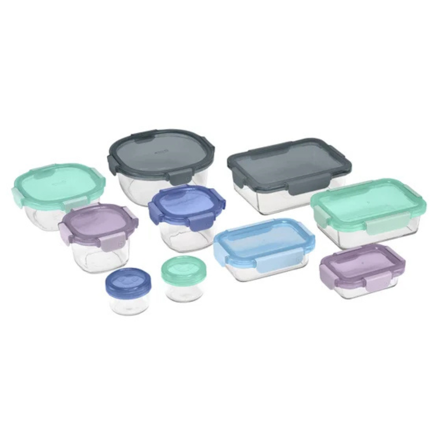 ELLO - Ensemble de 10 Contenants en Verre Color Lock-Glass-Container-set-1969922