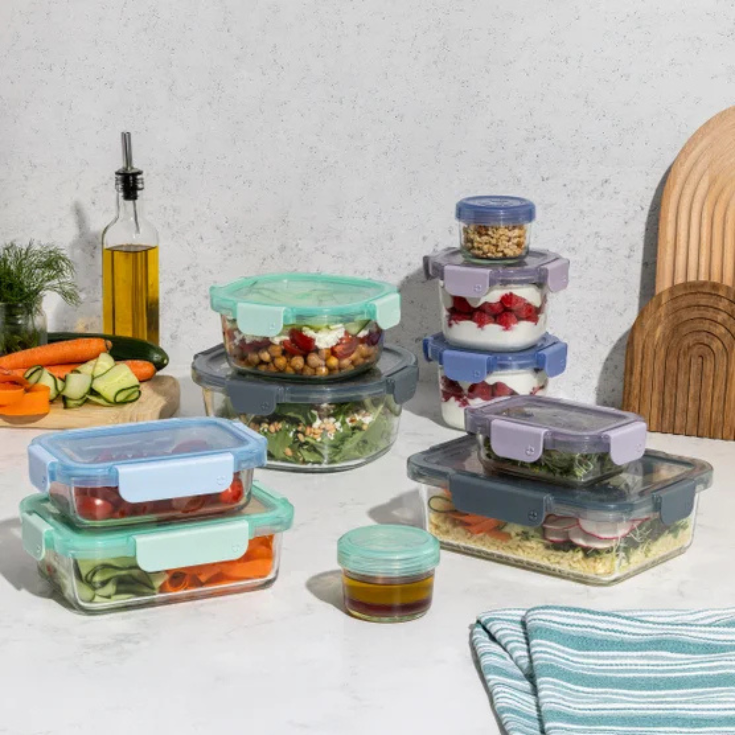 ELLO - Ensemble de 10 Contenants en Verre Color Lock-Glass-Container-set-1969922