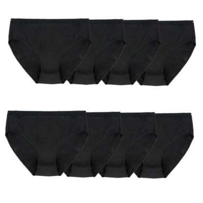 NATORI - Paquet de 8 Culottes Échancrées pour Femme-Womens-8-Pack-Hi-Cut-Brief-Noir-Black-1809904