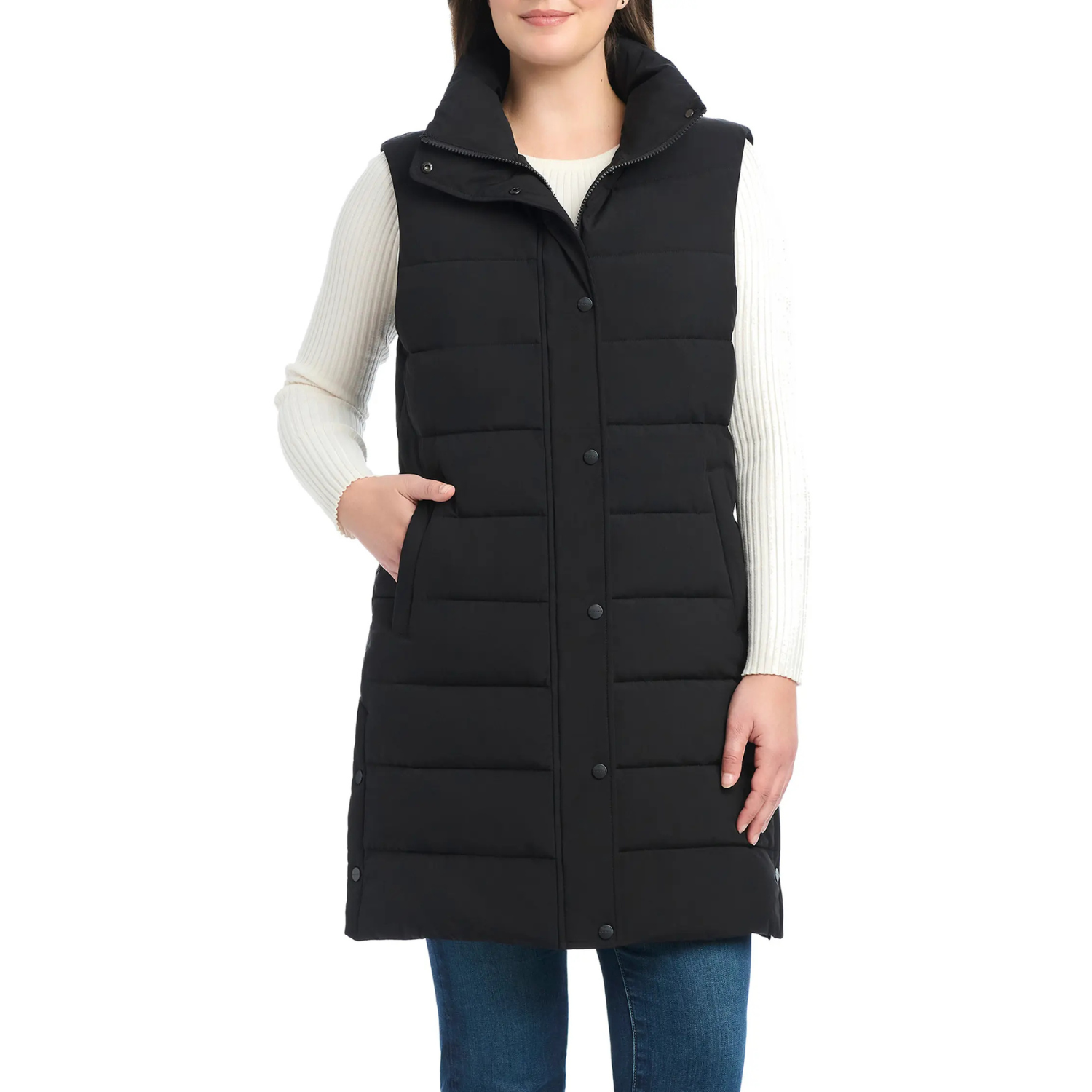 SANCTUARY - Veste Matelassée à Capuchon pour Femme-womens-Hooded-puffer-vest-Noir-Black-8114000