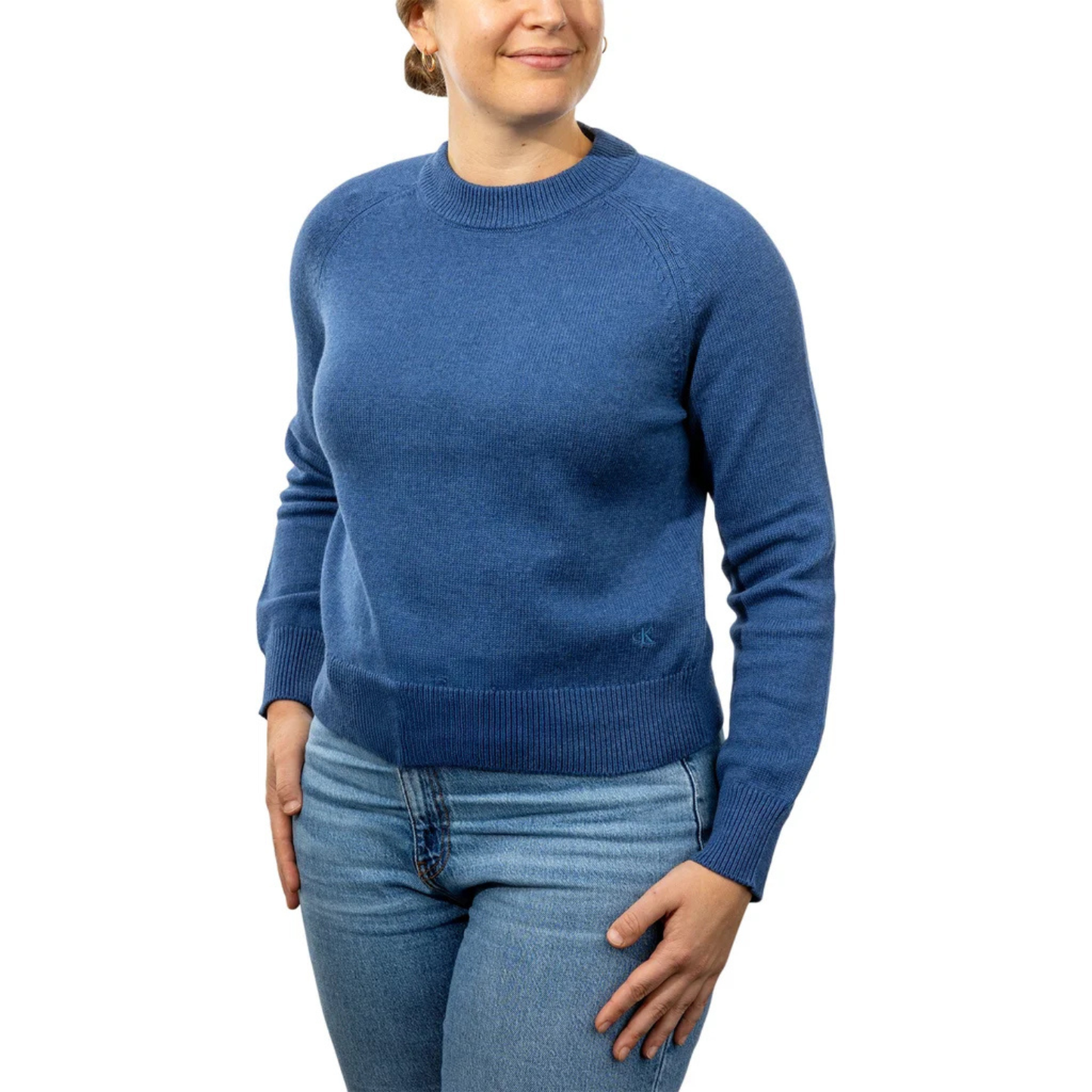 CALVIN KLEIN - Chandail en Tricot pour Femme-Womens-Crewneck-Sweater-bleu-Blue-1907975-1938135