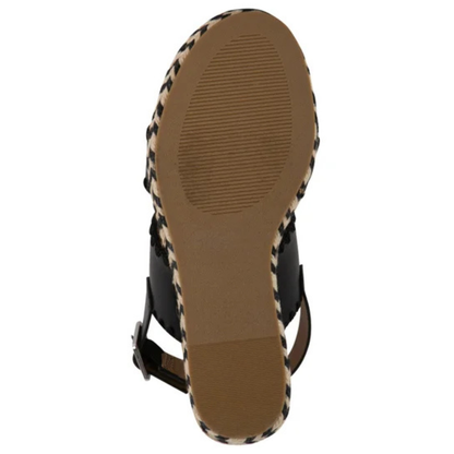 DV BY DOLCE VITA -  Sandales Talon Compensé pour Femme-Womens-Wedge-Sandal-Noir-Beige-Black-1108218-1104497
