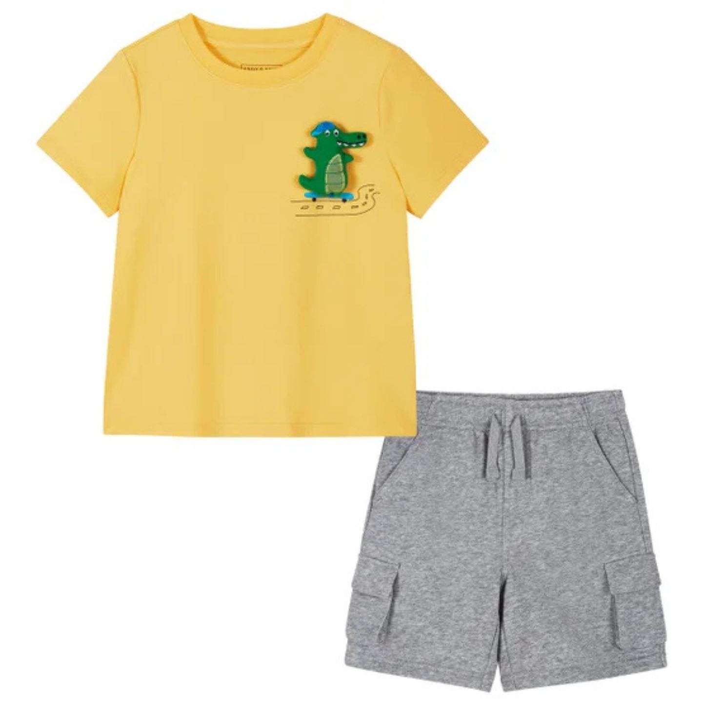 ANDY & EVAN - Ensemble 2 Pièces pour Garçon-Boys-2-piece-set-Jaune-Gris-Crocodile-Yellow-grey-5581414-1991719
