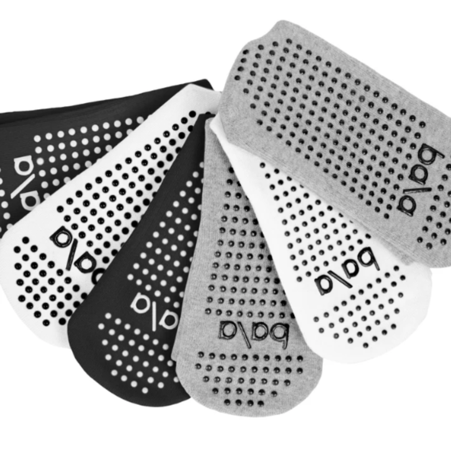 BALA - Paquet de 6 Chaussettes Antidérapantes Studio-6-Pack-Studio-Grip-Sock-Blanc-Gris-Noir-White-Grey-Black-1993572-2023205