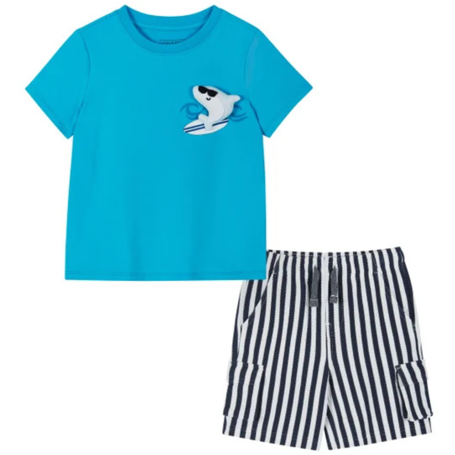 ANDY & EVAN - Ensemble 2 Pièces pour Garçon-Boys-2-piece-set-Bleu-Rayure-poisson-Blue-stripe-Fish-5581414-1991717