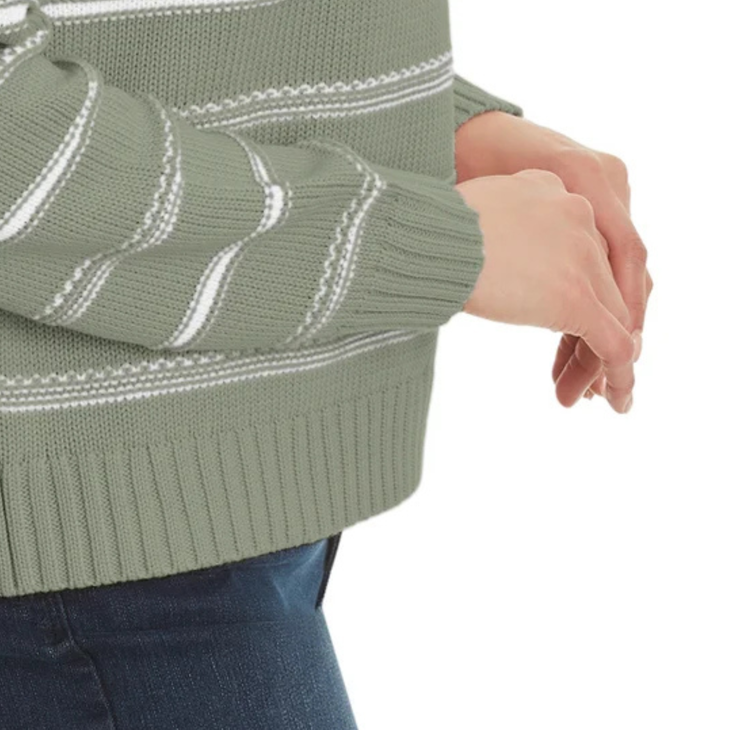 ELLA MOSS - Chandail pour Femme-Womens-Sweater-Vert-Blanc-Ligné-Green-White-Stripe-1955324-1976270