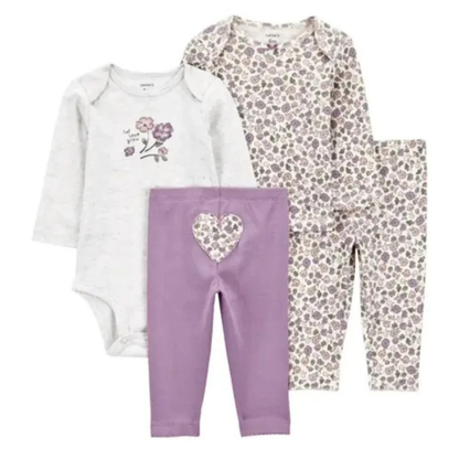 CARTER'S - Ensemble 4 Pièces pour Enfant-Babys-4-piece-Set-Rose-Mauve-Fleur-Pink-Purple-Flower-3332400