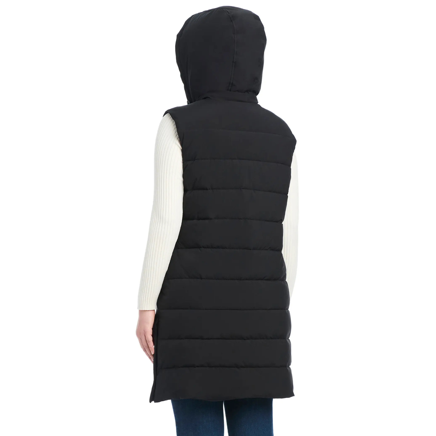 SANCTUARY - Veste Matelassée à Capuchon pour Femme-womens-Hooded-puffer-vest-Noir-Black-8114000