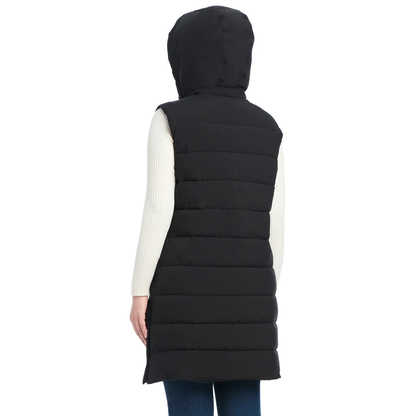 SANCTUARY - Veste Matelassée à Capuchon pour Femme-womens-Hooded-puffer-vest-Noir-Black-8114000