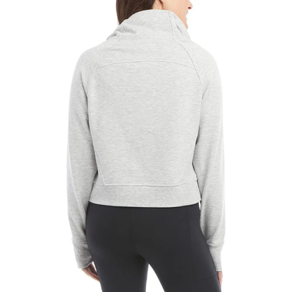 DANSKIN - Chandail à Col Cheminée et Demi-Fermeture Éclair pour Femme-Womens-Half-Zip-Funnel-Neck-Gris-Grey-1915510