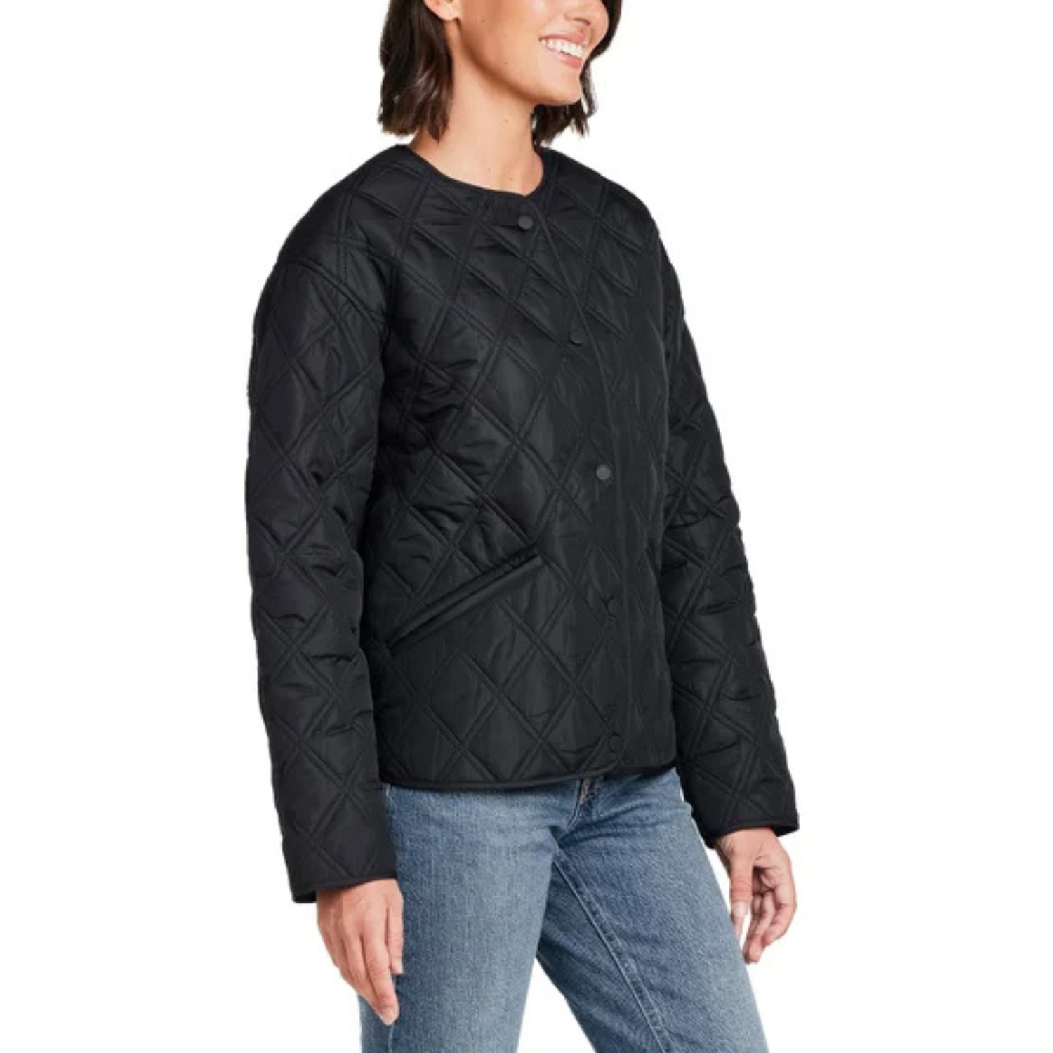 WEATHERPROOF - Veste Matelassée sans Col pour Femme-Womens-Collarless-Quilted-Jacket-Noir-Black-1184402-1973876
