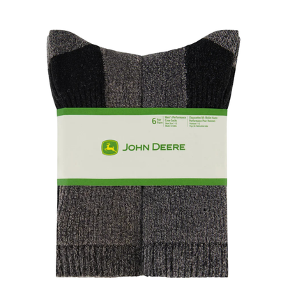 JOHN DEERE - Paquet de 6 Paires de Chaussettes pour Homme-6-Pack-mens-sock-noir-Black-1951123-1958918