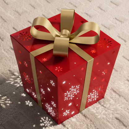 BOÎTES-CADEAUX EN MÉTAL AVEC LUMIÈRES DEL – ENSEMBLE DE 3 - METAL GIFT BOXES WITH LED LIGHTS – SET OF 3
