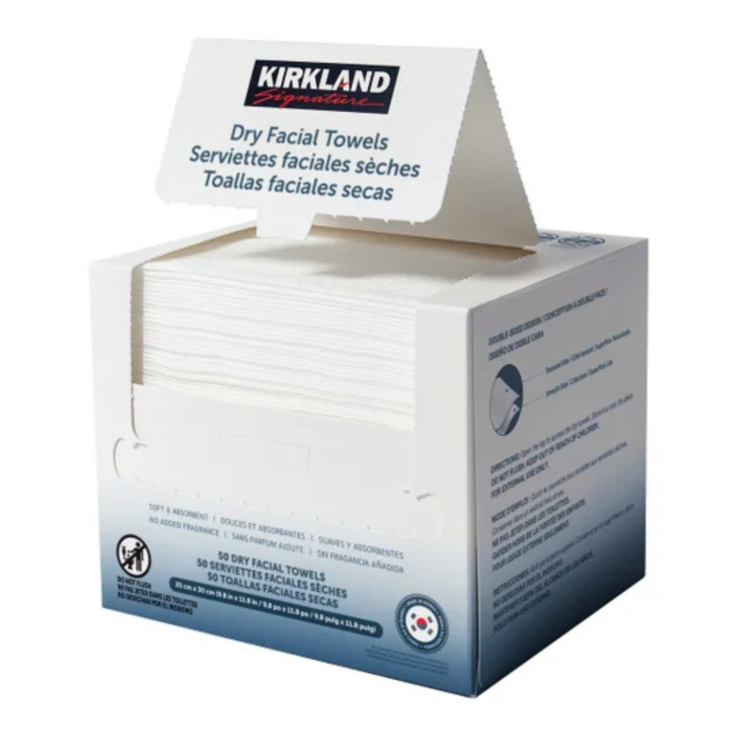 KIRKLAND SIGNATURE - paquet de 50 Serviettes Faciales Sèches-50-Pack-Dry-Facial-Towel-2029361