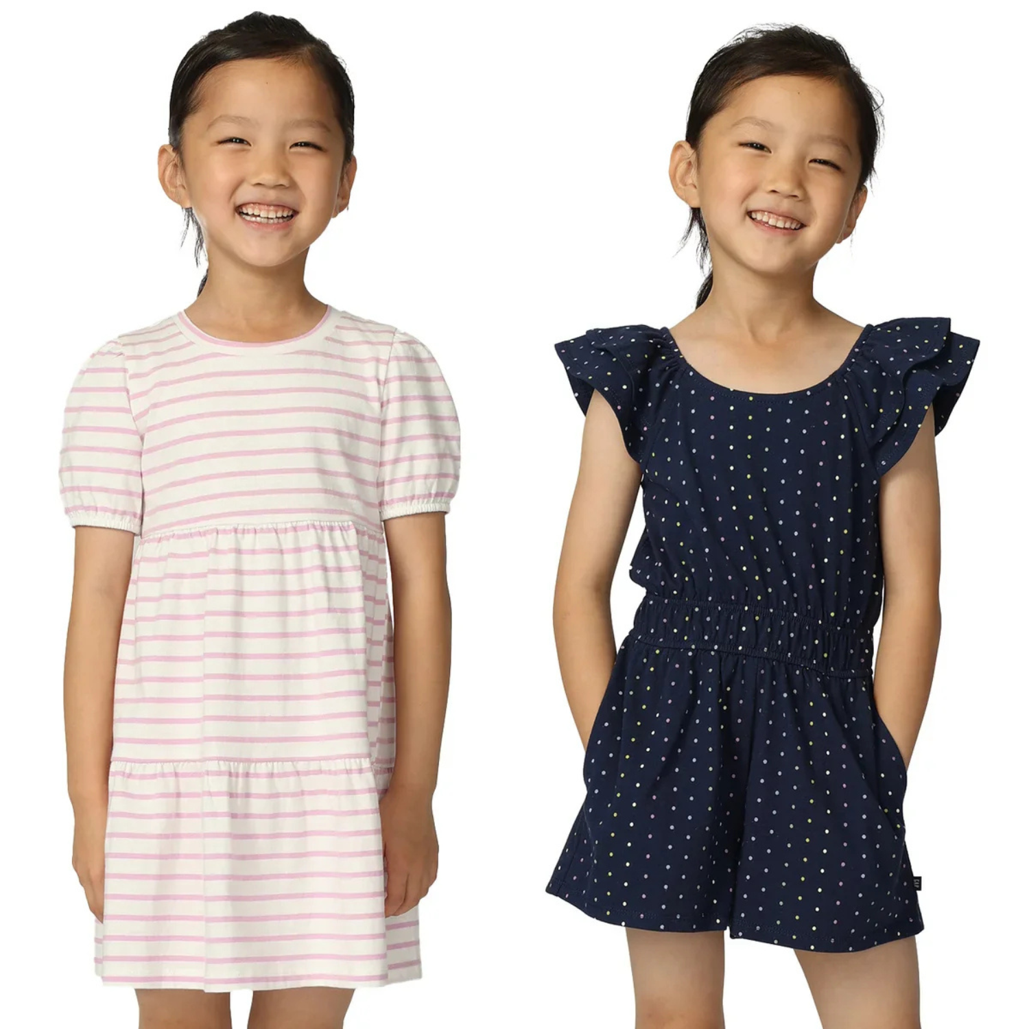 GAP KIDS -  Ensemble Robe et Combinaison pour Fille-Girls-Dress-And-Romper-Set-Rose-Marine-Pink-Navy-4005555