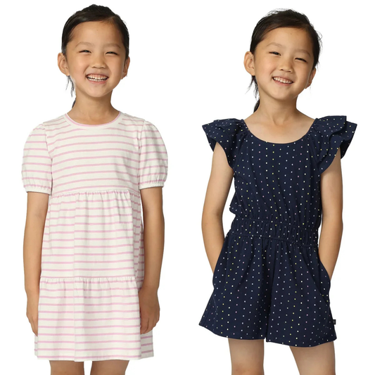 GAP KIDS -  Ensemble Robe et Combinaison pour Fille-Girls-Dress-And-Romper-Set-Rose-Marine-Pink-Navy-4005555