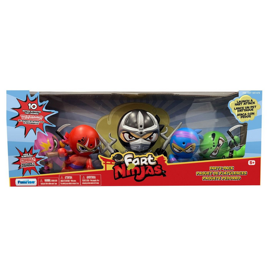 FUNRISE – Ensemble de 5 figurines Fart Ninjas avec sons activés par le mouvement | Set of 5 Fart Ninjas figures with motion-activated sounds