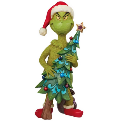 Grincheux avec sapin de Noël par Jim Shore, figurine de 50,8 cm | Jim Shore Grinch with Christmas tree figurine, 20 in