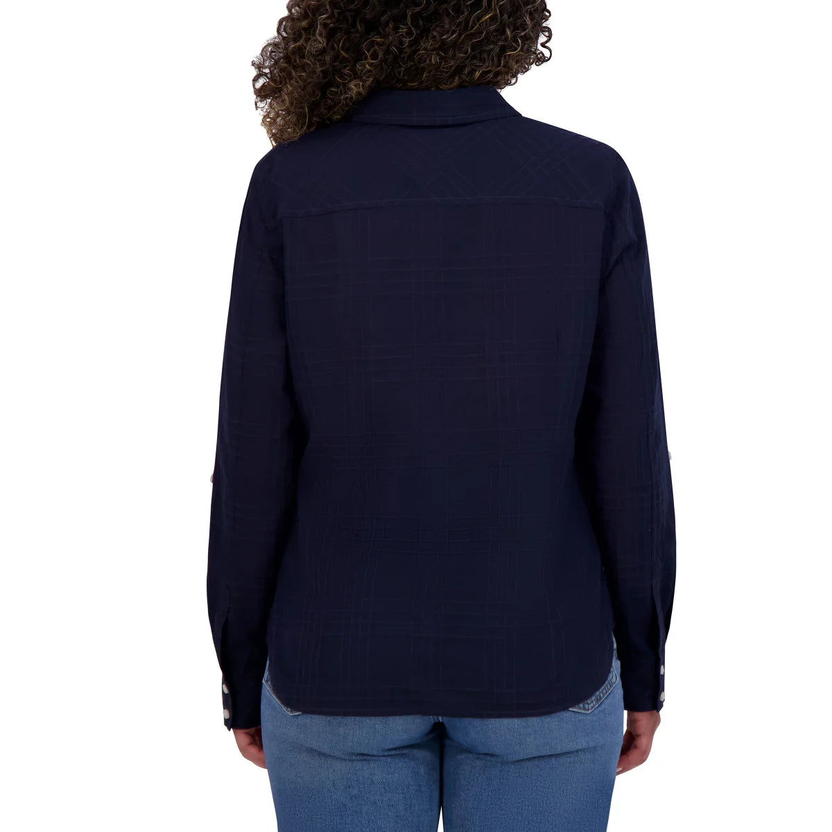 TOMMY HILFIGER - Blouse à Manches Retroussables pour Femme-WOMEN'S-ROLL-TAB-BLOUSE-COSTCO-1863036-NAVY-MARINE-3