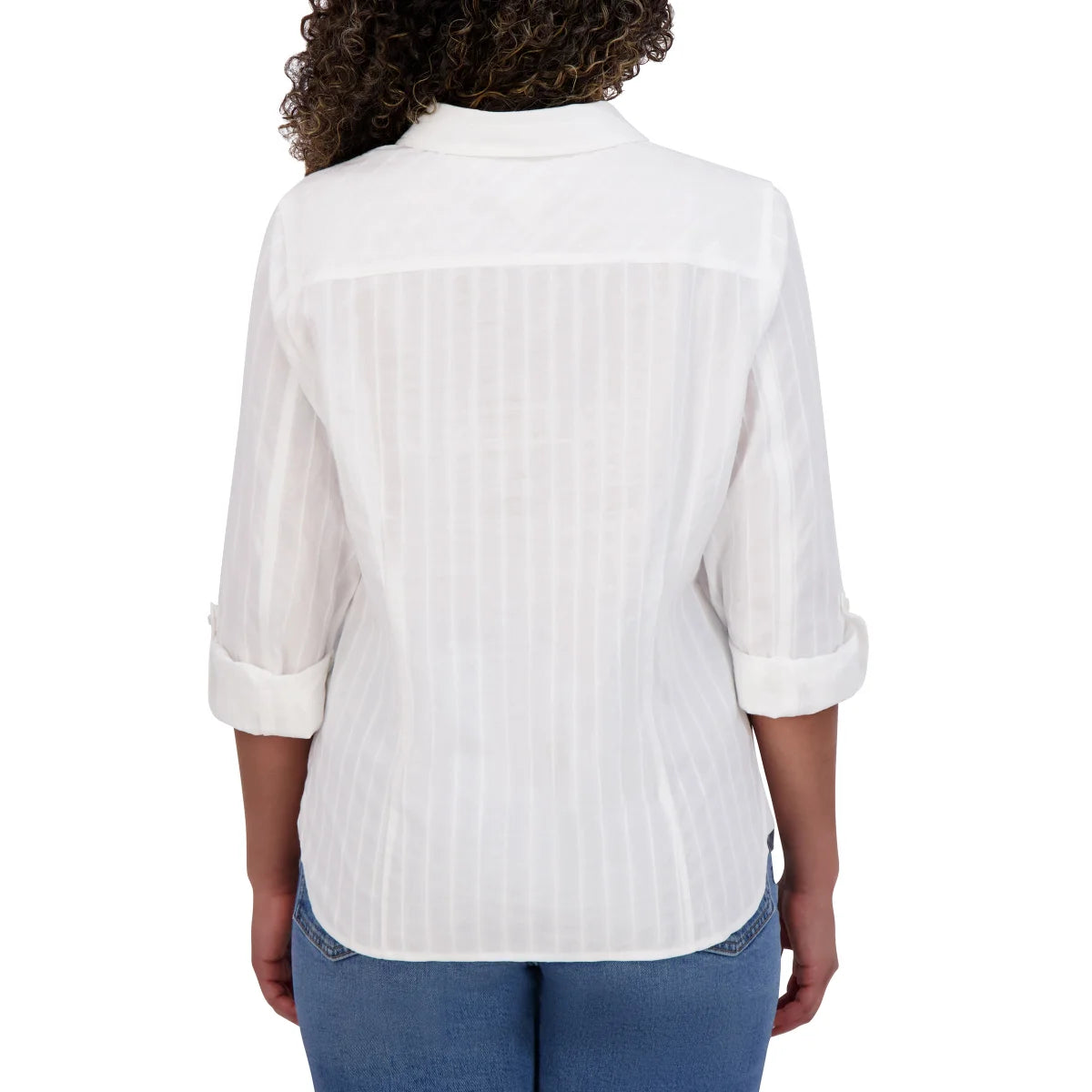 TOMMY HILFIGER - Blouse à Manches Retroussables pour Femme-WOMEN'S-ROLL-TAB-BLOUSE-COSTCO-1863036-BLANC-WHITE-3