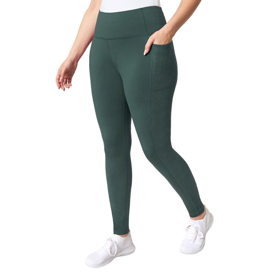 MONDETTA - Legging Taille Haute à Empiècement en Jacquard pour Femme-high-rise-panel-legging-women's-costco-1819010-green-vert