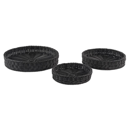 NEATFREAK - Ensemble de 3 Plateaux Tissés à la Main-HANDWOVEN-TRAY-SET-COSTCO-1878105-NOIR-BLACK-PACK