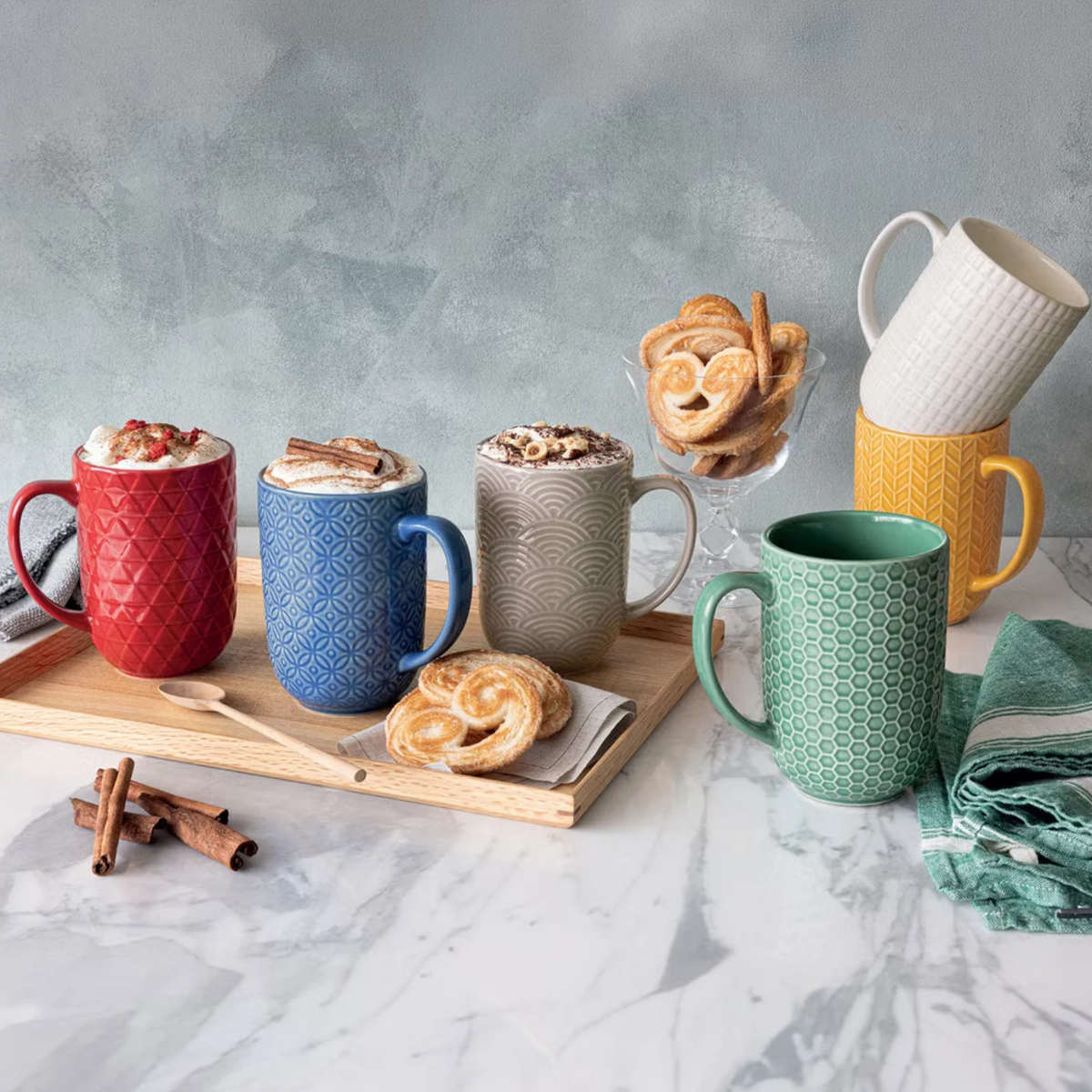 OVER&BACK – Ensemble de 6 tasses en grès de 488 mL | Set of 6 stoneware mugs, 488 mL each