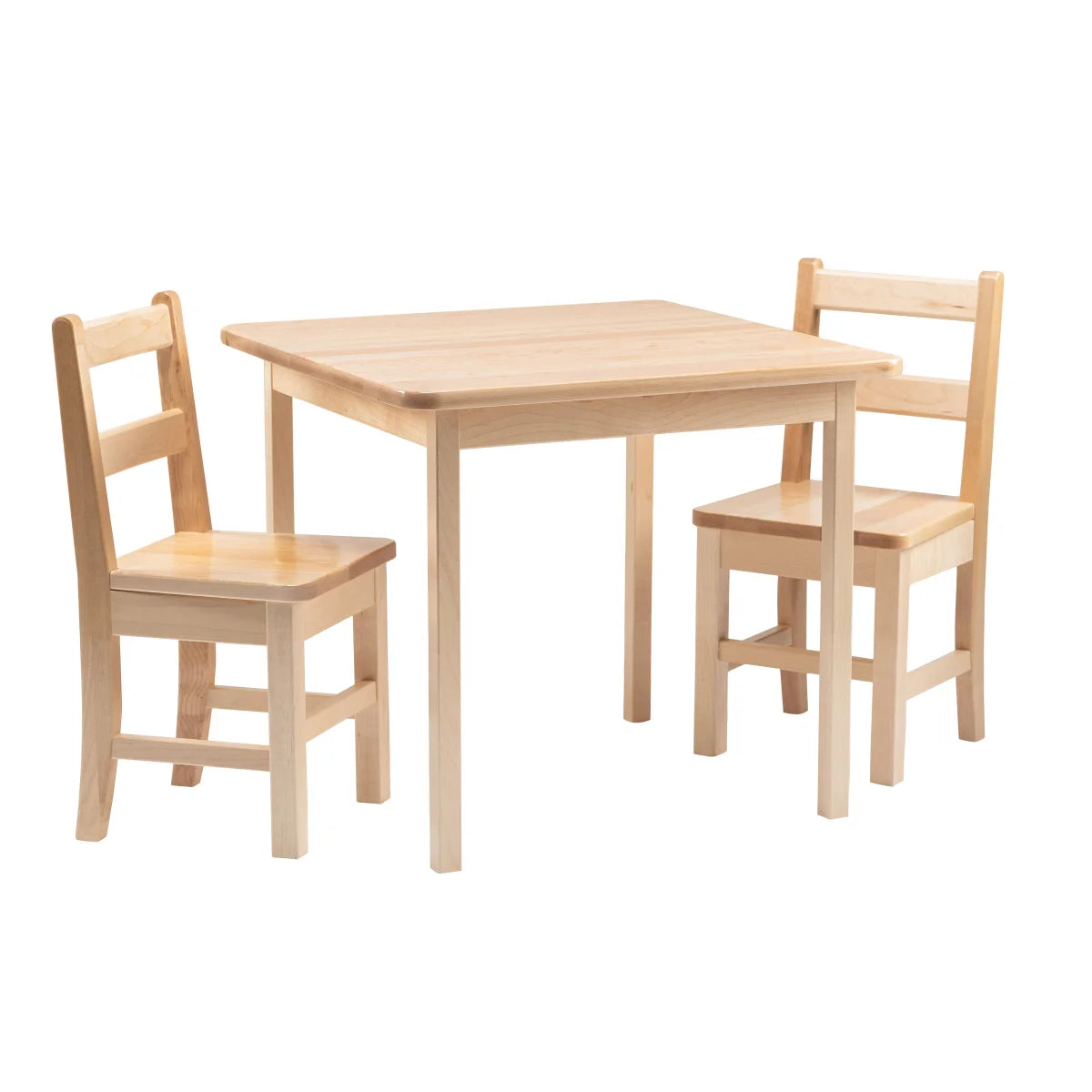 POITRAS - Table Carrée en Bois Dur Massif avec 2 Chaises pour Enfant-Solid Hardwood Square Table with 2 Chairs-1446536