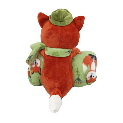 S&CO Copains câlins – Ensemble de jeté imprimé et peluche renard | Printed throw blanket and fox plush toy