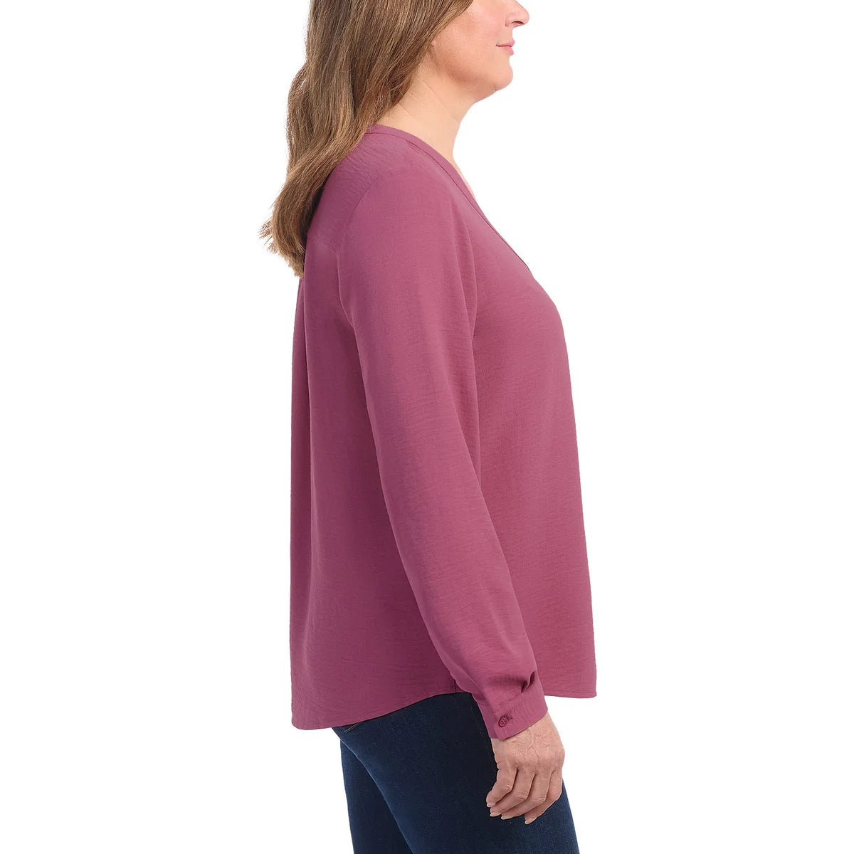 DALIA - Chemisier en Crêpe à Manches Longues pour Femme-WOMEN'S-LONG-SLEEVE-CREPE-BLOUSE-COSTCO-281101-PINK-ROSE-2