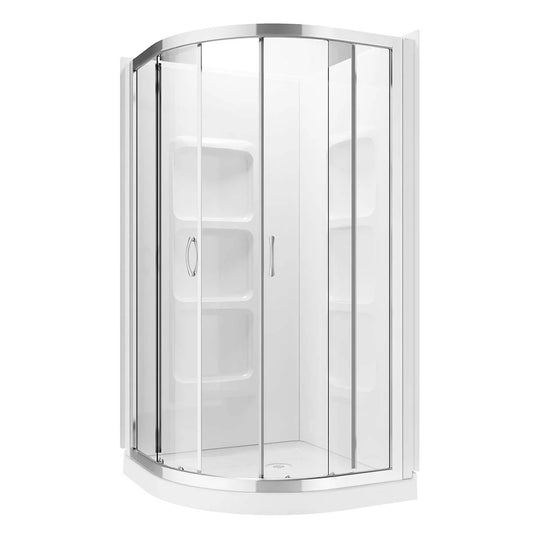 APPOLO - Ensemble de Douche Néo-Ronde avec Base et Parois Alana-round-shower-with-base-and-walls-costco-1603270-chrome-38-po-2
