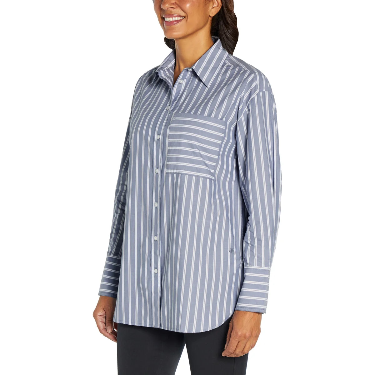 banana-republic-chemisier-femme-women's-button-down-shirt-blue-bleu-2