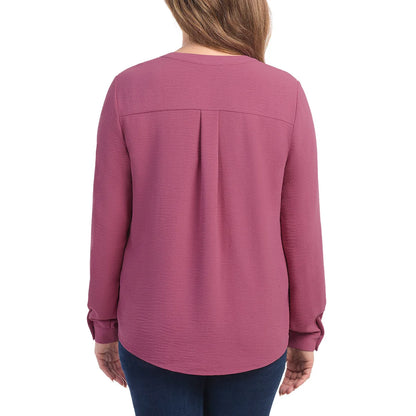 DALIA - Chemisier en Crêpe à Manches Longues pour Femme-WOMEN'S-LONG-SLEEVE-CREPE-BLOUSE-COSTCO-281101-PINK-ROSE-3