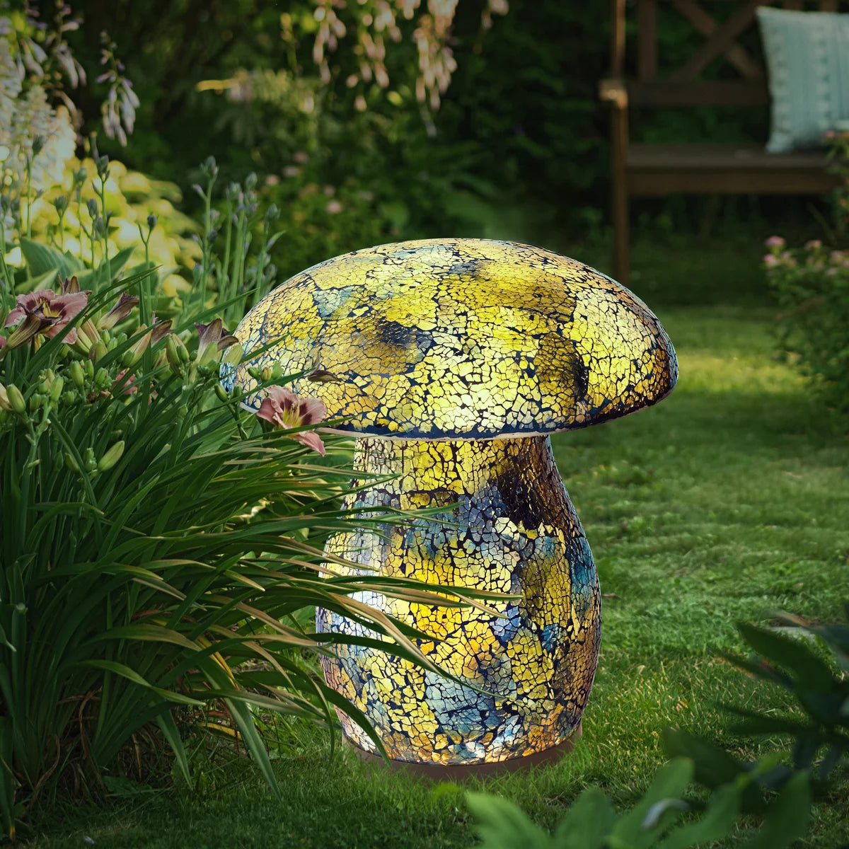 AURORA LIGHTING - Lampe Champignon en Mosaïque Solaire-Solar-Mosaic-Mushroom-Light-Vert-Green-1938047-3938047