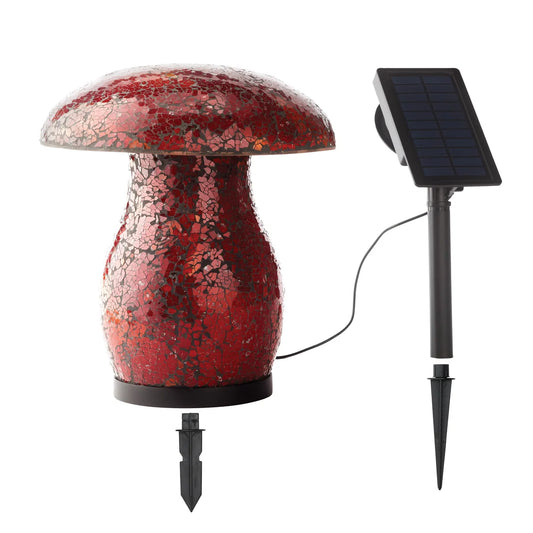 AURORA LIGHTING - Lampe Champignon en Mosaïque Solaire-Solar-Mosaic-Mushroom-Light-Rouge-Red-1938047-2938047