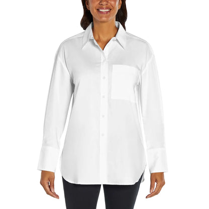 banana-republic-chemisier-femme-women's-button-down-shirt-white-blanc