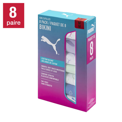 PUMA 8 Pack Girls Bikini Panties
