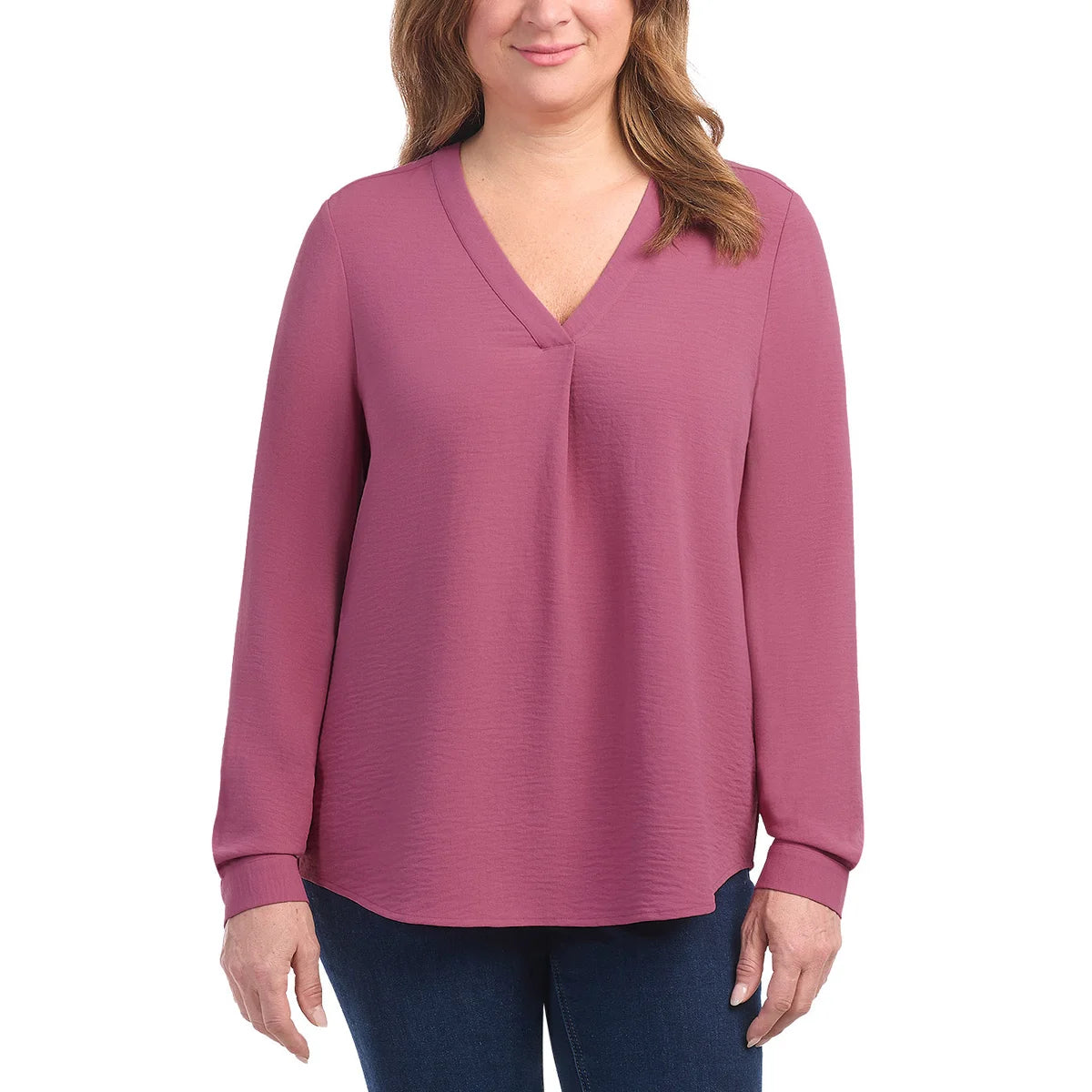 DALIA - Chemisier en Crêpe à Manches Longues pour Femme-WOMEN'S-LONG-SLEEVE-CREPE-BLOUSE-COSTCO-281101-PINK-ROSE