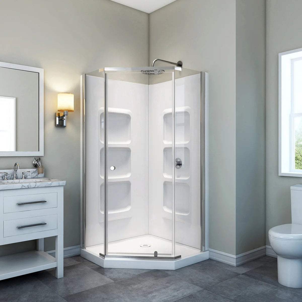 APPOLLO - Ensemble de Douche Néo-Angle Bethany-Neo-angle Shower Kit-1603400-chrome