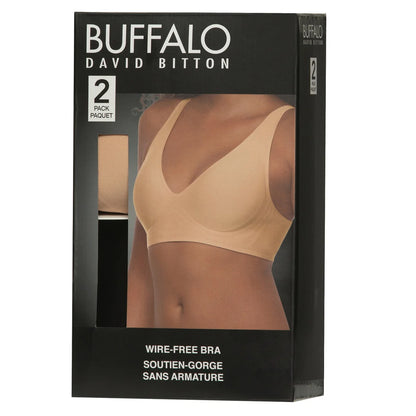 BUFFALO - Paquet de 2 Soutiens-Gorge Sans Armature et Sans Couture-pack-wire-free-bras-seam-wireless-costco-1983950-noir-black