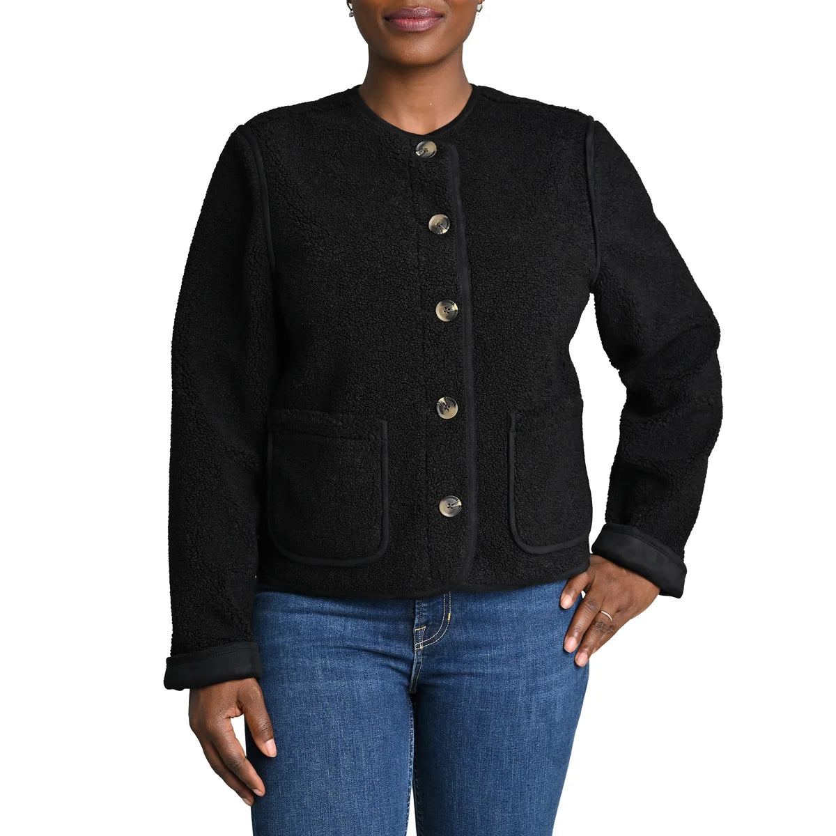 BRIGGS - Veste Sherpa Réversible pour Femmes-Womens-reversible-sherpa-jacket-noir-black-1116868-1942160-1