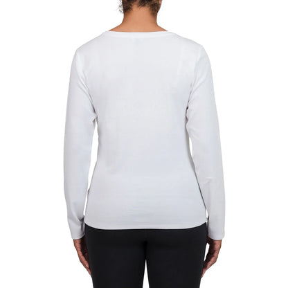 UNITED COLOR OF BENETTON - T-Shirt à Manches Longues en Coton Supima Pour Femme-Womens-Long-sleeve-Supima-Cotton-T-Shirt-Blanc-white-1805199-1824448