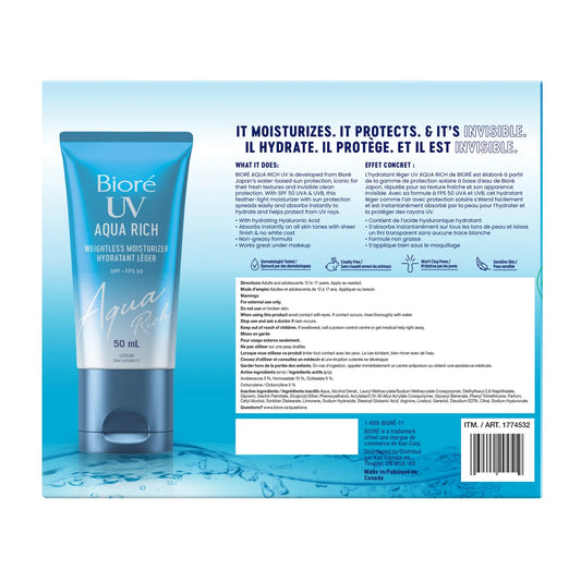 BIORÉ - Paquet de 4 Hydratants Légers avec SPF 50 Aqua Rich UV-pack-weightless-moisturizers-with-costco-1774532-2