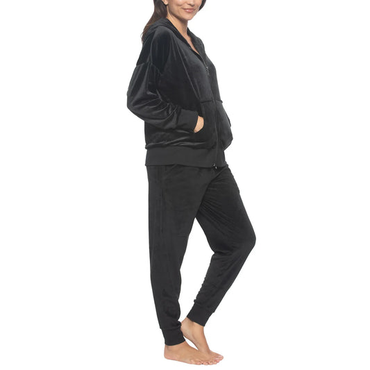 BLACK BOW - Ensemble de Détente en Velours pour Femme, 2 Pièces-women's-velour-lounge-set-costco-1926397-noir-black-2